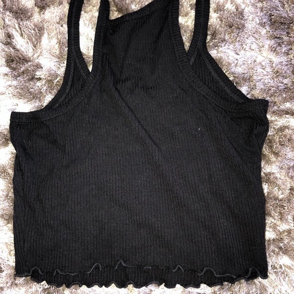 Ribbed black tank top - Picture 2 of 3